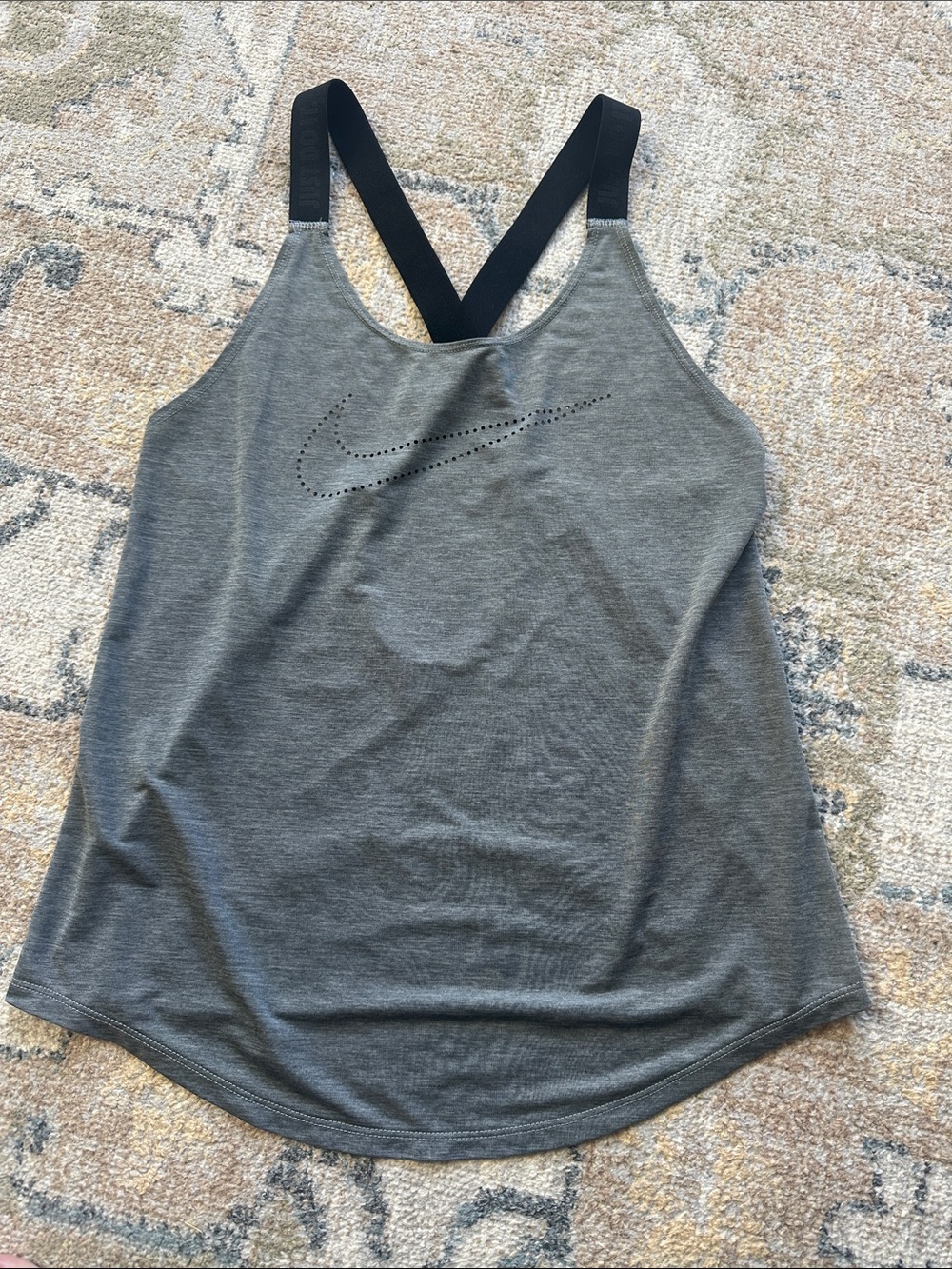 Nike Gray Racerback Tank with Perforated Swoosh